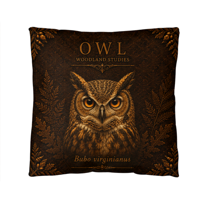 Owl Woodland Pillow, Rustic Throw Pillow, Cabin Decor Cushion, Lodge Style Accent, Wildlife Home Decor