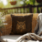 Owl Woodland Pillow, Rustic Throw Pillow, Cabin Decor Cushion, Lodge Style Accent, Wildlife Home Decor