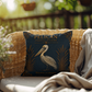 Pelican Coastal Pillow, Nautical Throw Pillow, Navy Coastal Cushion, Beach House & Lake House Decor, Coastal Grandma Style