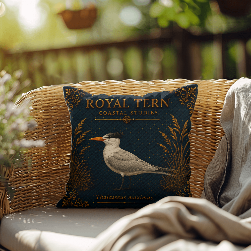 Royal Tern Coastal Pillow, Nautical Throw Pillow, Navy Coastal Cushion, Beach House & Lake House Decor, Coastal Grandma Style