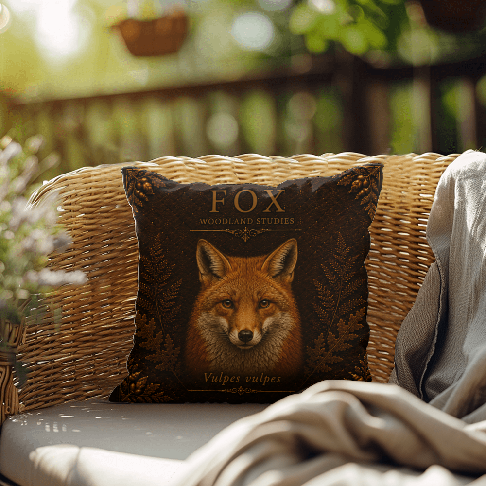 Fox Woodland Pillow, Rustic Throw Pillow, Cabin Decor Cushion, Lodge Style Accent, Wildlife Home Decor