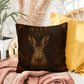 Hare Woodland Pillow, Rustic Throw Pillow, Cabin Decor Cushion, Lodge Style Accent, Wildlife Home Decor