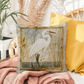 Outdoor Coastal Egret Pillow – Reversible Premium Throw Cushion for Patio, Porch & Lake House