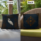 Egret Coastal Pillow, Nautical Throw Pillow, Navy Coastal Cushion, Beach House & Lake House Decor, Coastal Grandma Style