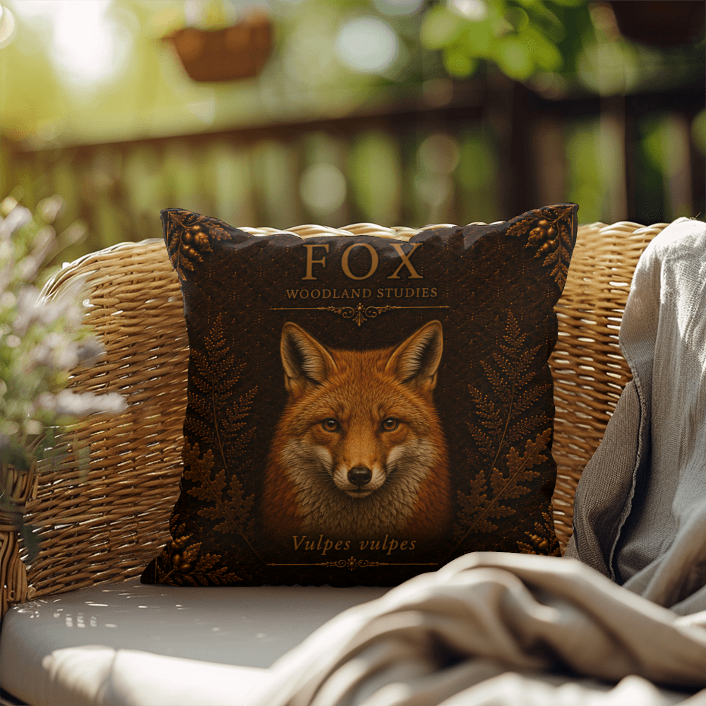 Fox Woodland Pillow, Rustic Throw Pillow, Cabin Decor Cushion, Lodge Style Accent, Wildlife Home Decor