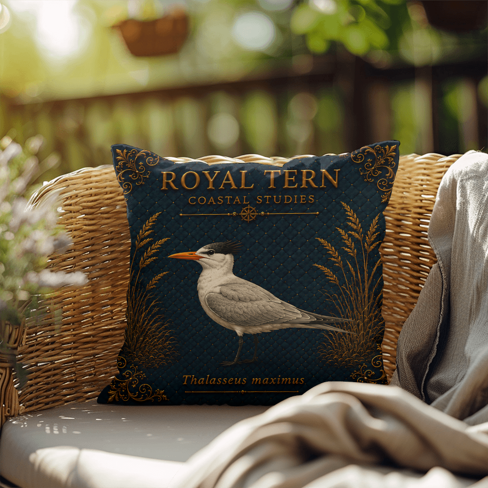 Royal Tern Coastal Pillow, Nautical Throw Pillow, Navy Coastal Cushion, Beach House & Lake House Decor, Coastal Grandma Style
