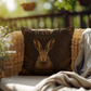 Hare Woodland Pillow, Rustic Throw Pillow, Cabin Decor Cushion, Lodge Style Accent, Wildlife Home Decor