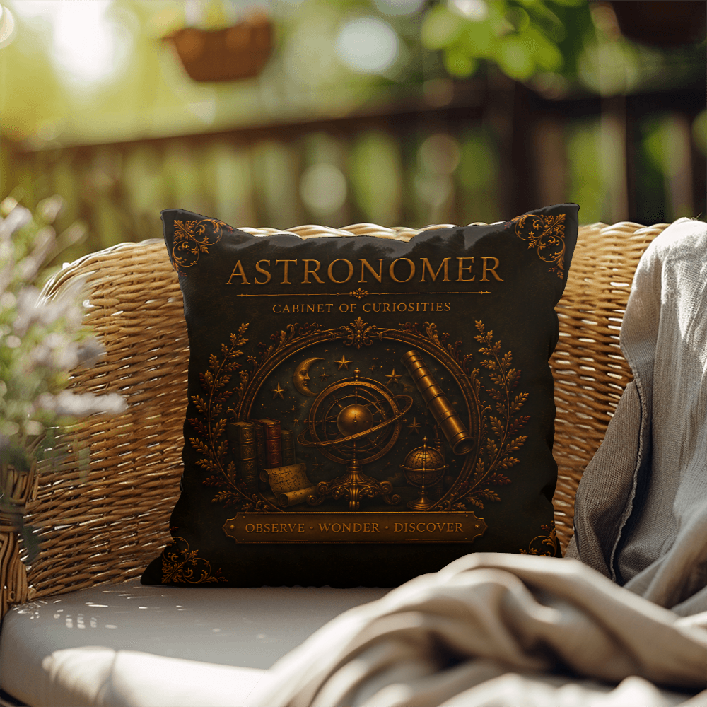 Astronomer Cabinet of Curiosities Pillow, Dark Academia Throw Pillow, Library Decor Cushion, Museum Style Home Accent