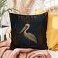 Pelican Coastal Pillow, Nautical Throw Pillow, Navy Coastal Cushion, Beach House & Lake House Decor, Coastal Grandma Style