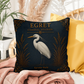 Egret Coastal Pillow, Nautical Throw Pillow, Navy Coastal Cushion, Beach House & Lake House Decor, Coastal Grandma Style
