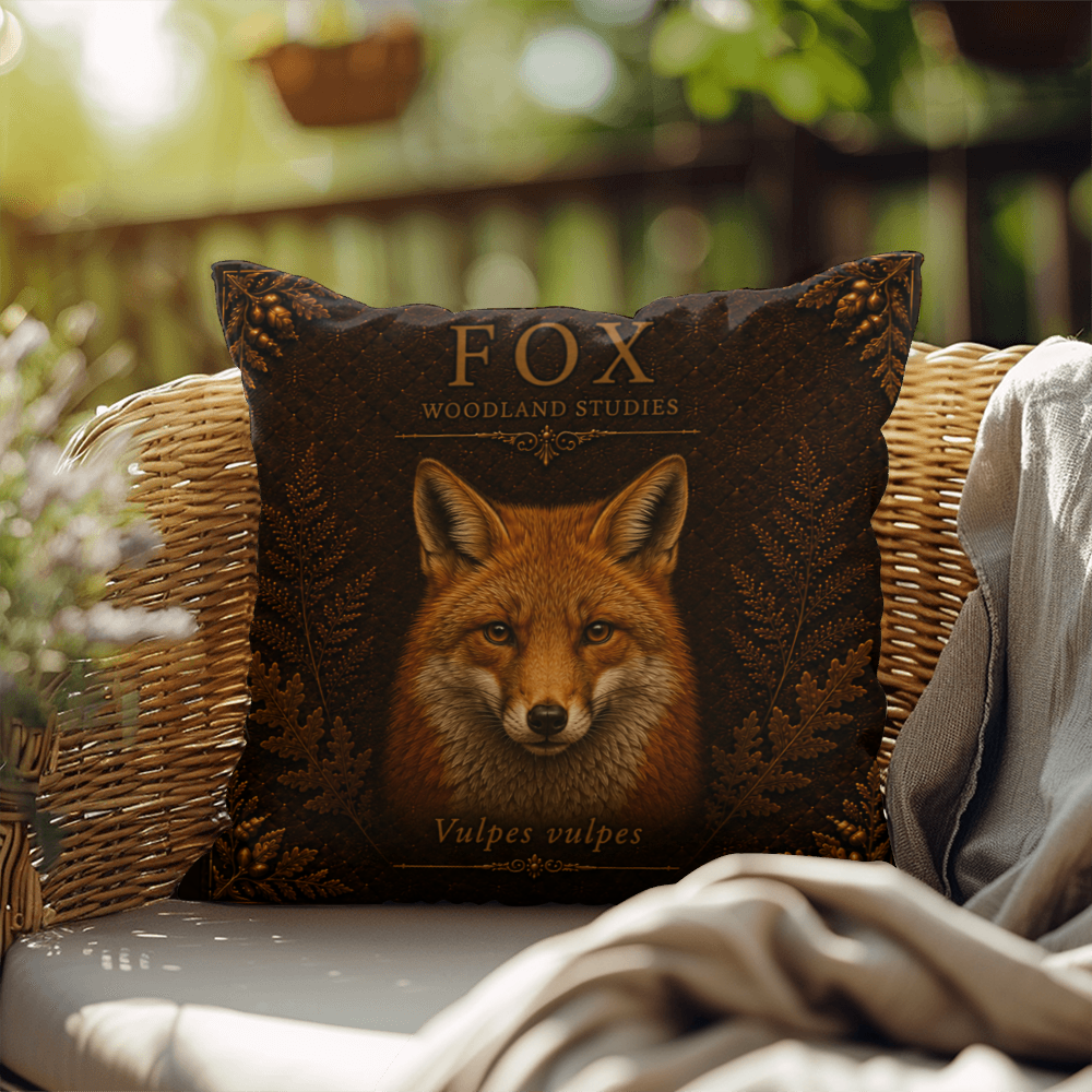 Fox Woodland Pillow, Rustic Throw Pillow, Cabin Decor Cushion, Lodge Style Accent, Wildlife Home Decor