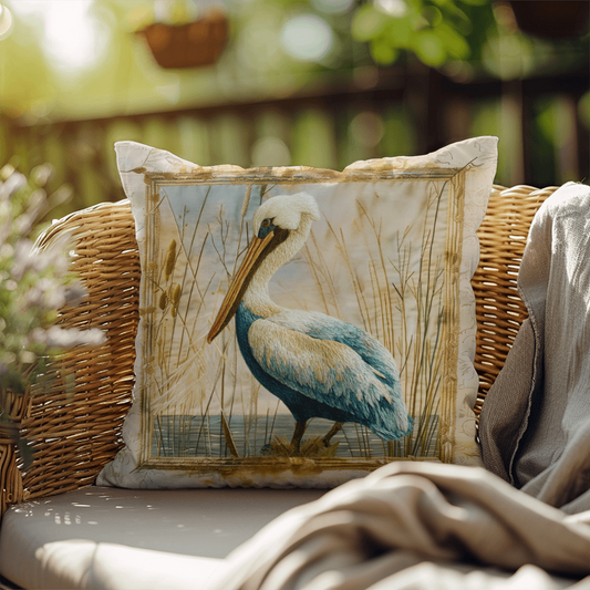 Pelican Coastal Accent Pillow – Reversible Premium Indoor Outdoor Cushion