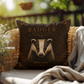 Badger Woodland Pillow, Rustic Throw Pillow, Cabin Decor Cushion, Lodge Style Accent, Wildlife Home Decor
