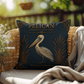 Pelican Coastal Pillow, Nautical Throw Pillow, Navy Coastal Cushion, Beach House & Lake House Decor, Coastal Grandma Style