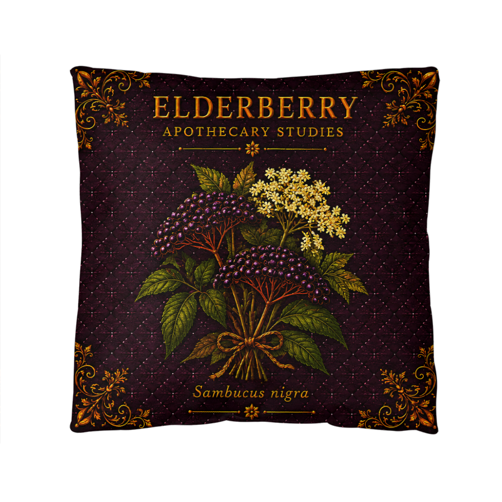 Elderberry Outdoor Pillow | Apothecary Patio Decor | Lace & Grit