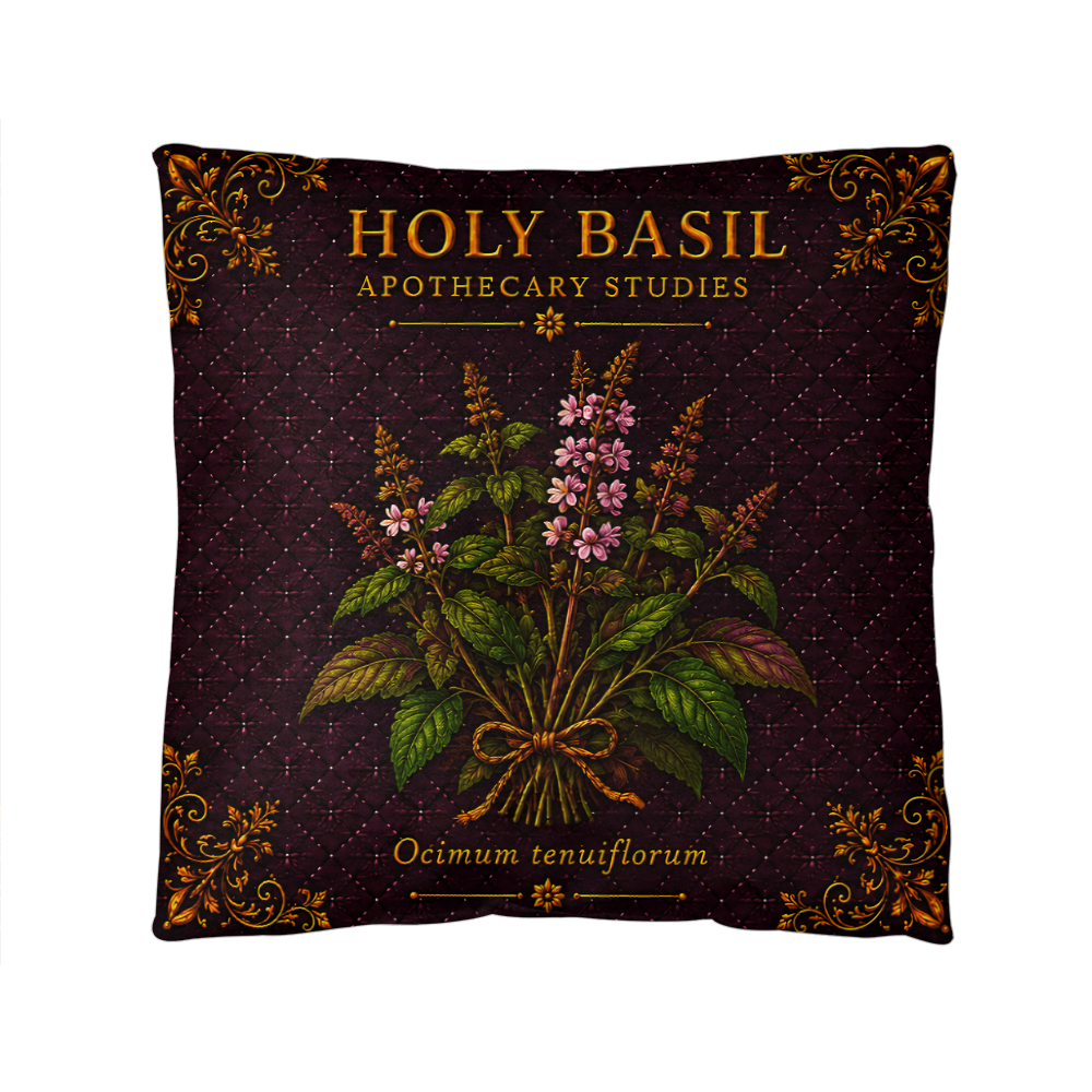Holy Basil Outdoor Pillow | Apothecary Patio Decor | Lace & Grit