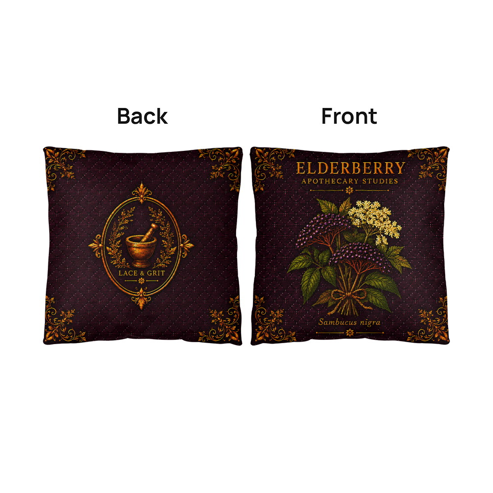 Elderberry Outdoor Pillow | Apothecary Patio Decor | Lace & Grit