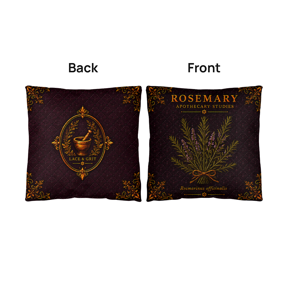 Rosemary Outdoor Pillow | Apothecary Patio Decor | Lace & Grit