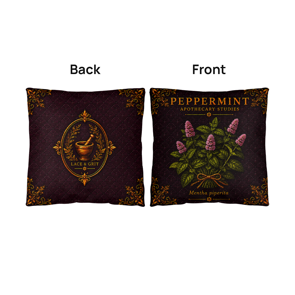 Peppermint Outdoor Pillow | Apothecary Patio Decor | Lace & Grit