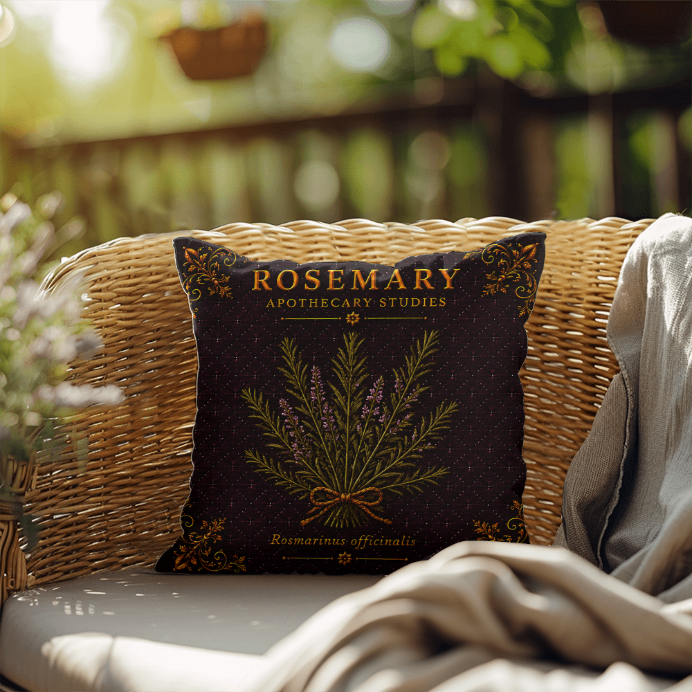 Rosemary Outdoor Pillow | Apothecary Patio Decor | Lace & Grit