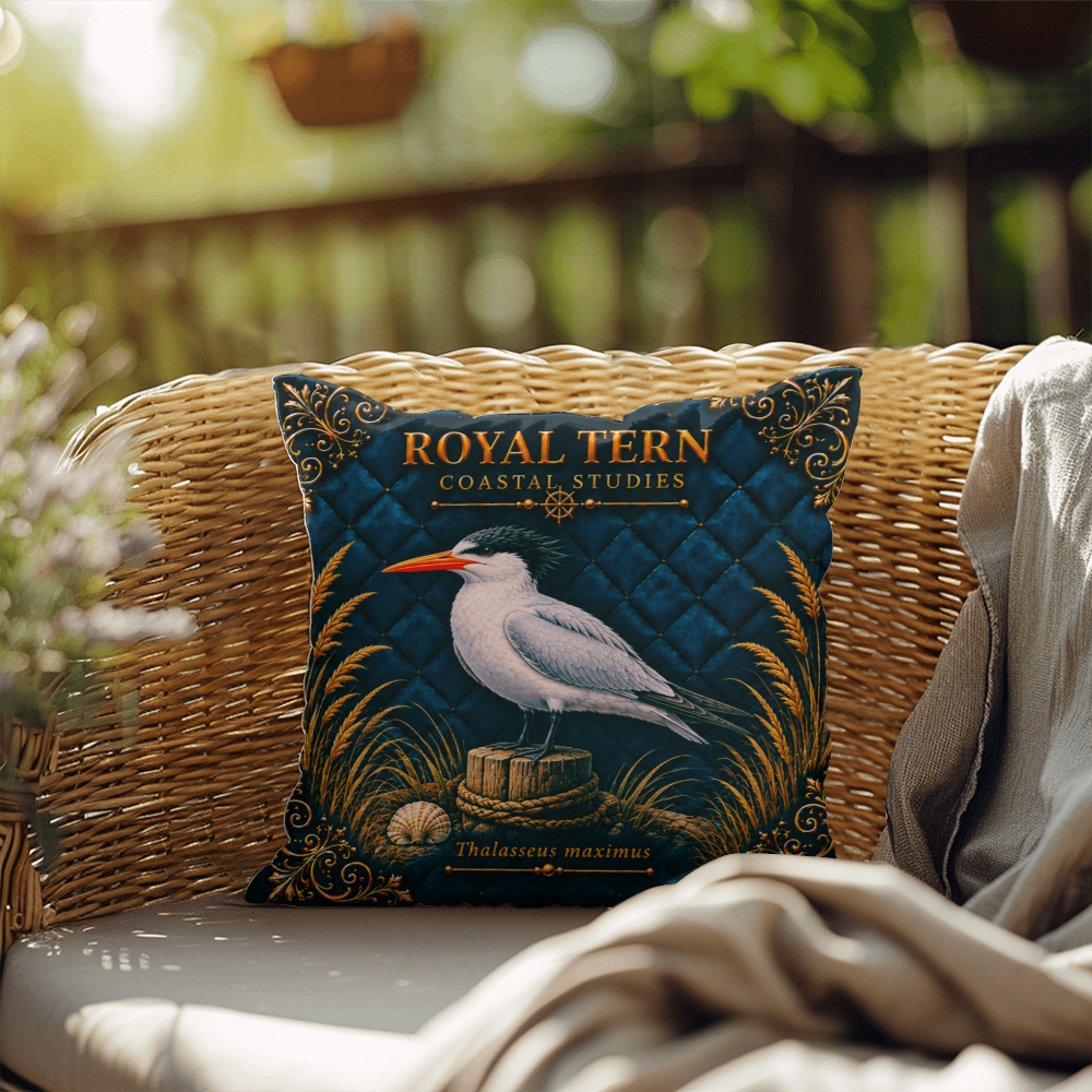 Royal Tern Outdoor Pillow | Coastal Patio Decor | Lace & Grit