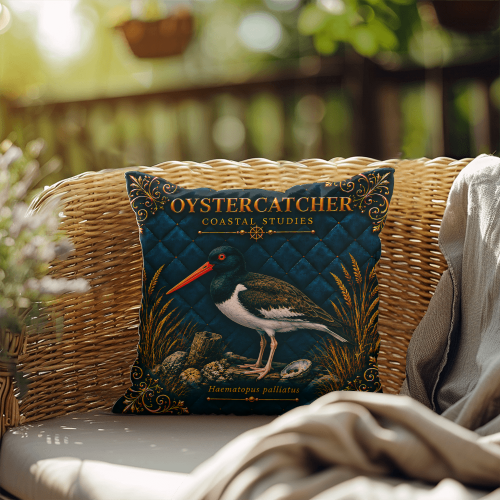 Oystercatcher Outdoor Pillow | Coastal Patio Decor | Lace & Grit