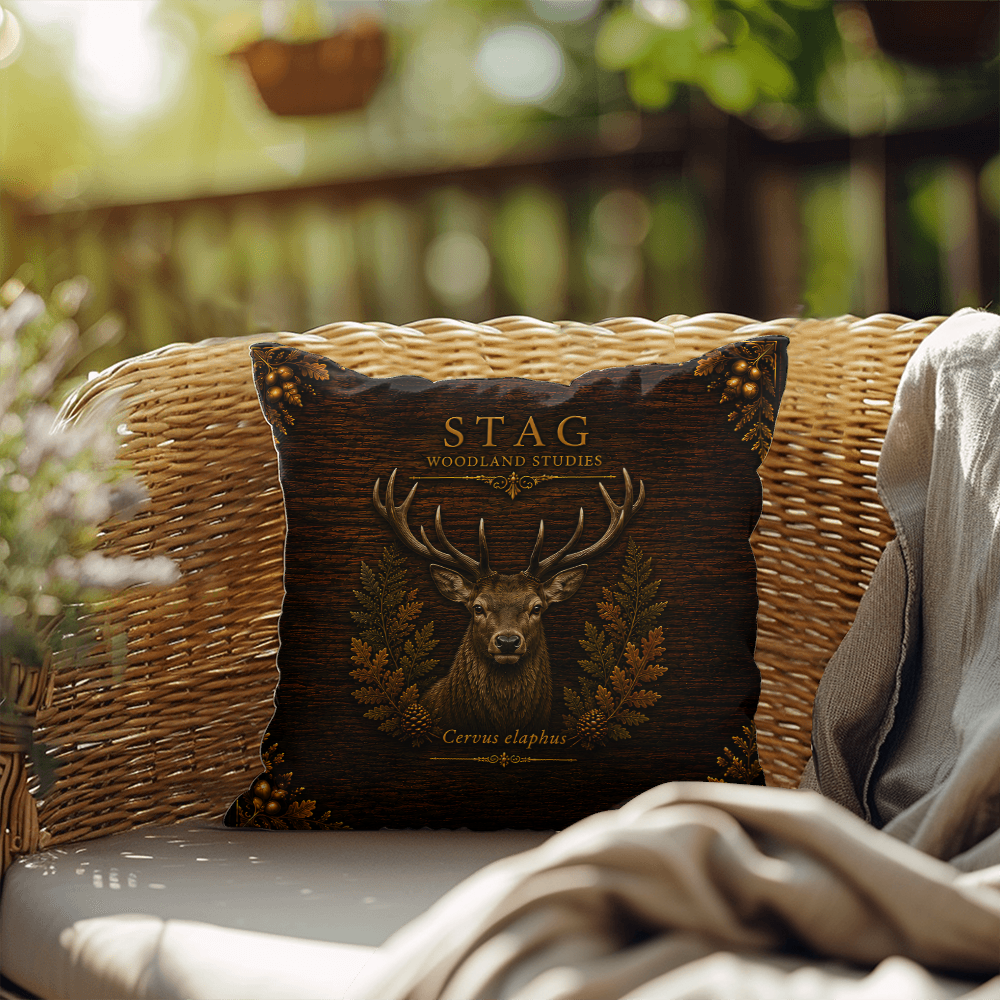 Stag Outdoor Pillow | Woodland Patio Decor | Lace & Grit