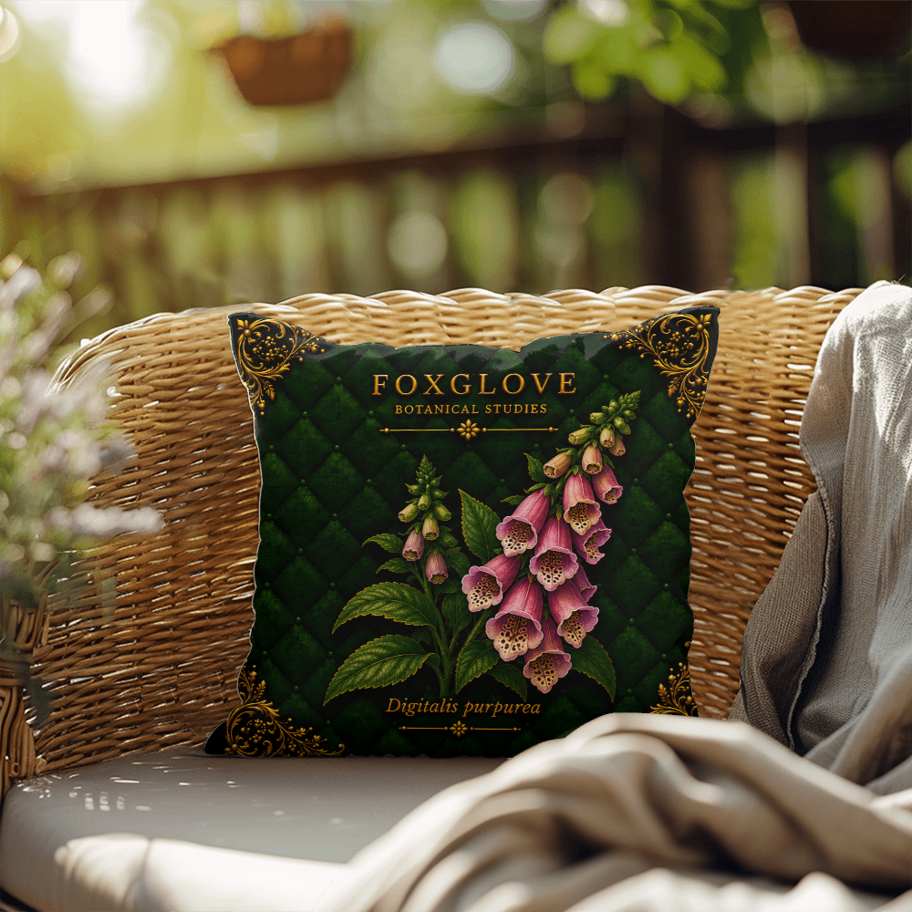 Foxglove Outdoor Pillow | Botanical Patio Decor | Lace & Grit