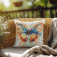 Butterfly Outdoor Pillow | Boho Garden Cushion | Jewel-Toned Butterfly Decor | Patio Throw Pillow | Nature Lover Gift