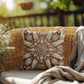 Boho Industrial Boho Outdoor Pillow 🌿⚙️ Dreamcatcher Feathers & Gears Cushion | Rustic Patio Decor | Weatherproof Throw Pillow
