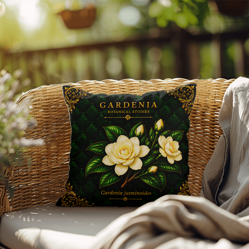 Gardenia Outdoor Pillow | Botanical Patio Decor | Lace & Grit