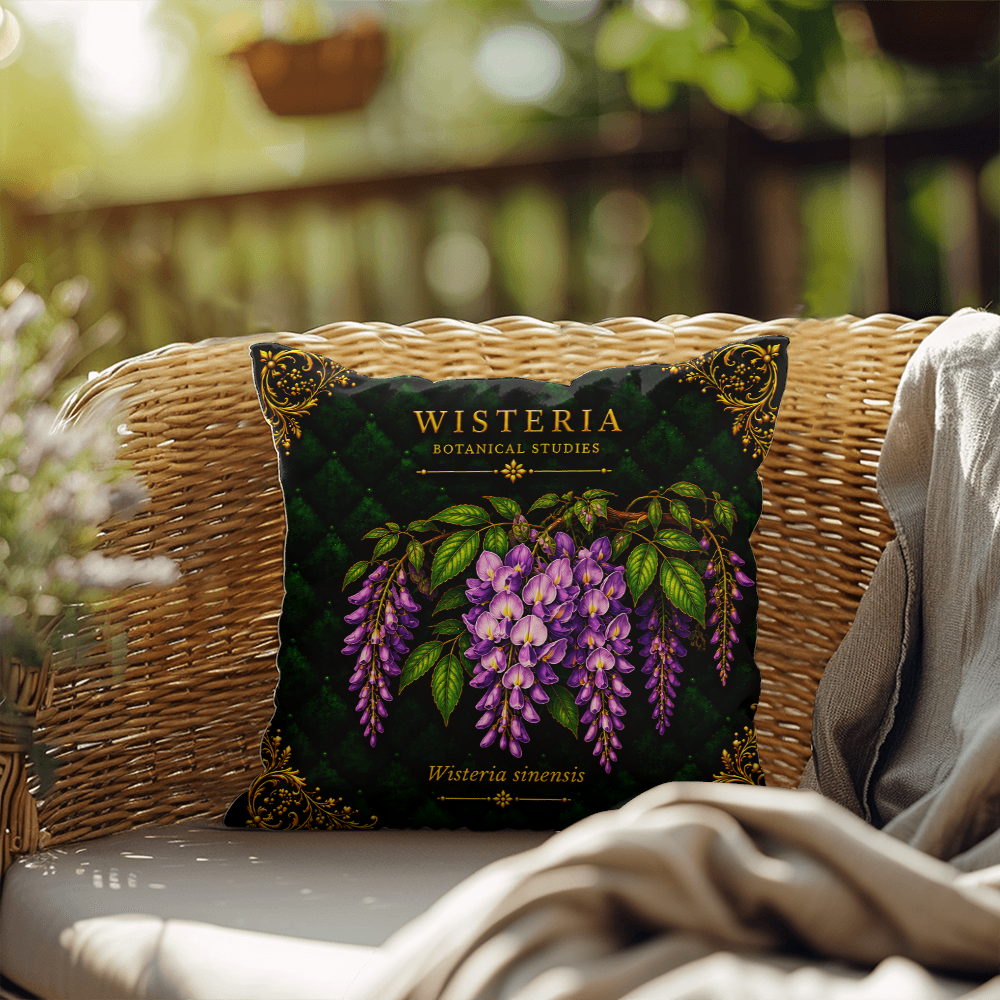 Wisteria Outdoor Pillow | Botanical Patio Decor | Lace & Grit