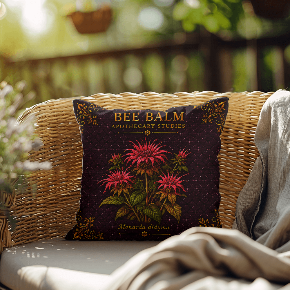 Bee Balm Outdoor Pillow | Apothecary Patio Decor | Lace & Grit