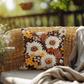 Rustic Sunflower Outdoor Pillow | Boho Floral Cushion | Yellow Wildflower Garden Décor | Farmhouse Throw Pillow