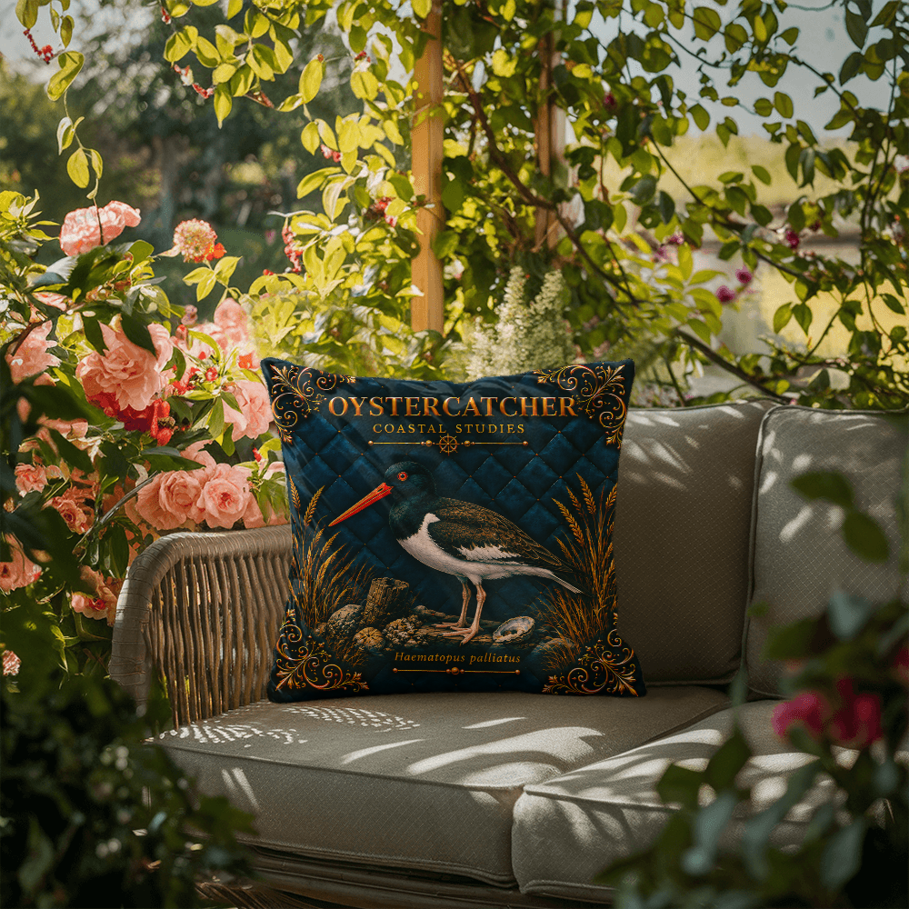 Oystercatcher Outdoor Pillow | Coastal Patio Decor | Lace & Grit