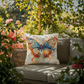 Butterfly Outdoor Pillow | Boho Garden Cushion | Jewel-Toned Butterfly Decor | Patio Throw Pillow | Nature Lover Gift