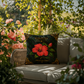 Hibiscus Outdoor Pillow | Botanical Patio Decor | Lace & Grit