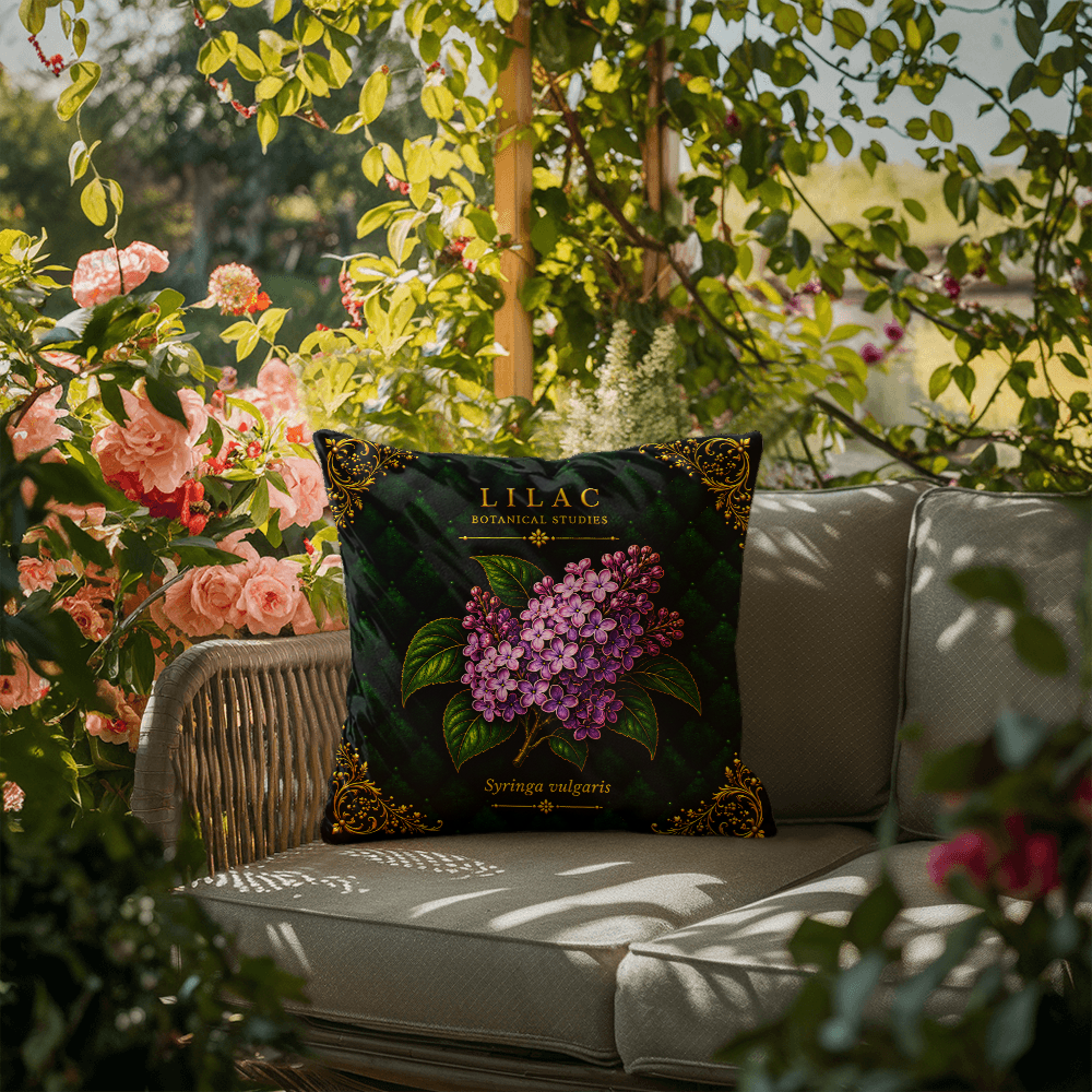 Lilac Outdoor Pillow | Botanical Patio Decor | Lace & Grit