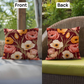 Poppy Blooms Outdoor Pillow | Red & Gold Floral Cushion | Botanical Garden Accent | Vintage Farmhouse Throw Pillow