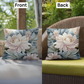 Ethereal Peony Outdoor Pillow | Blush Pink & Dusty Blue Floral Cushion | Modern Botanical Garden Decor | Elegant Patio Throw Pillow | Romantic Spring Summer Accent