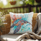 Decorative outdoor pillow in boho style