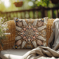 Decorative outdoor pillow in boho style