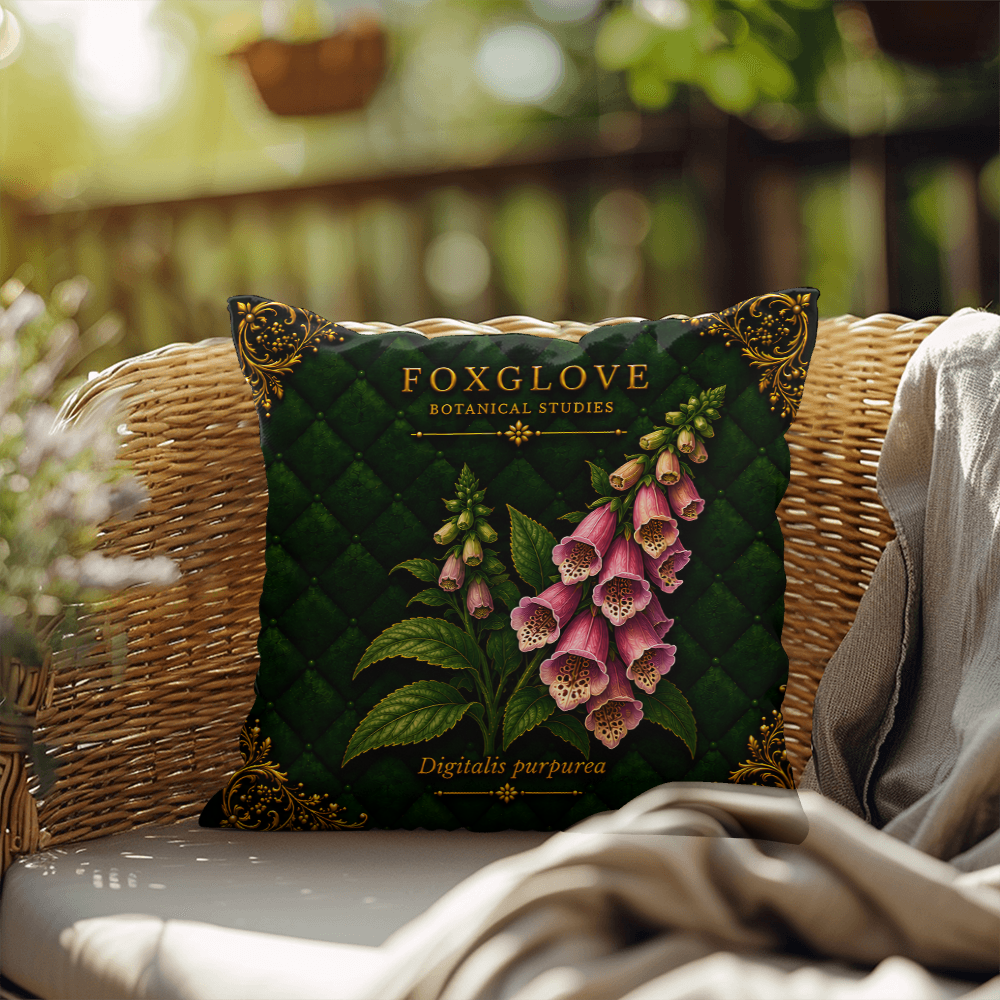 Foxglove Outdoor Pillow | Botanical Patio Decor | Lace & Grit