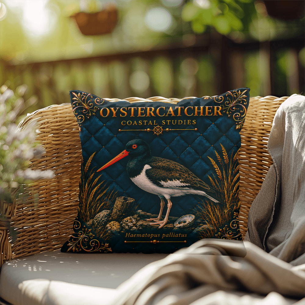 Oystercatcher Outdoor Pillow | Coastal Patio Decor | Lace & Grit
