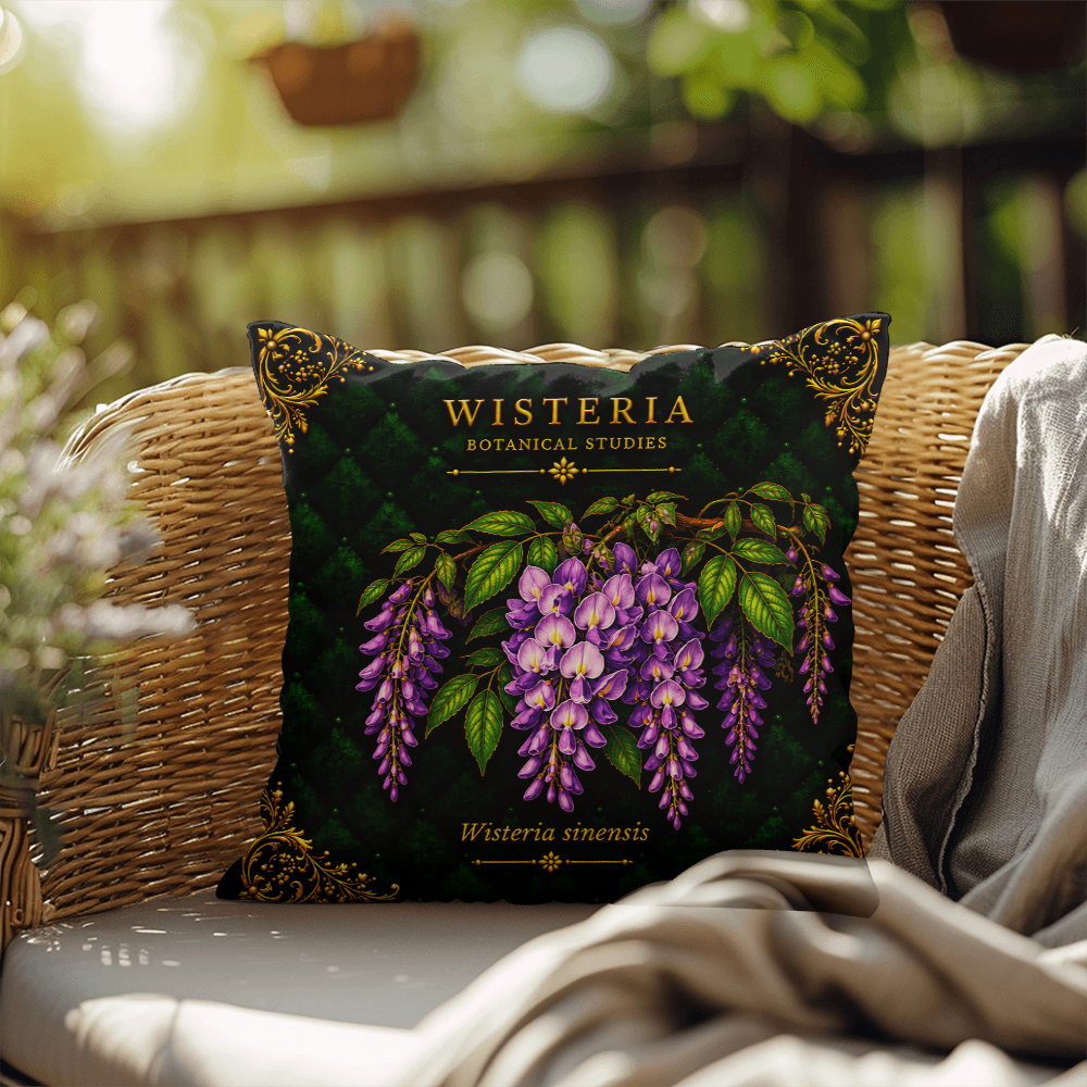 Wisteria Outdoor Pillow | Botanical Patio Decor | Lace & Grit