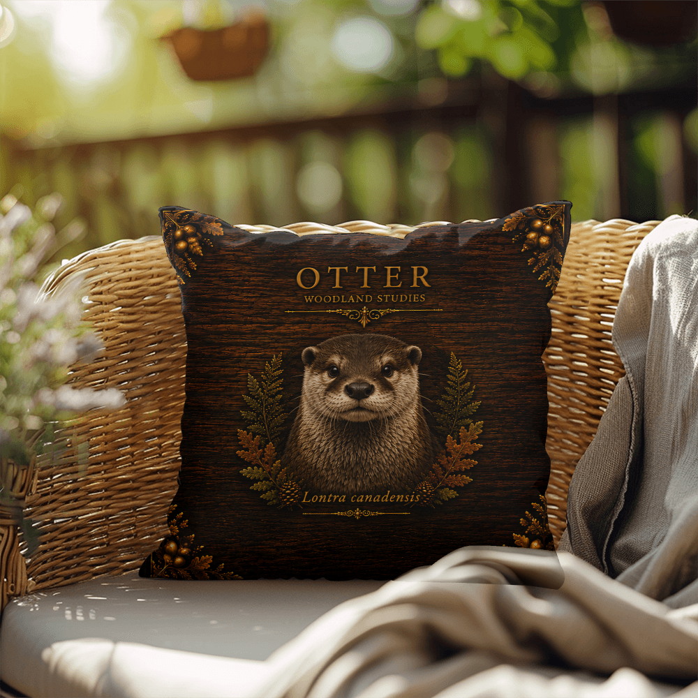 Otter Outdoor Pillow | Woodland Patio Decor | Lace & Grit