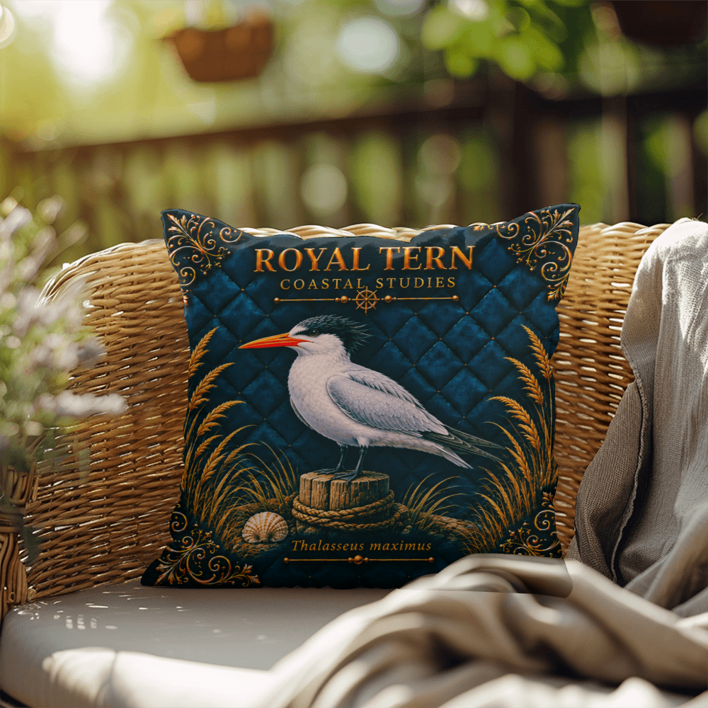 Royal Tern Outdoor Pillow | Coastal Patio Decor | Lace & Grit