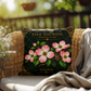 Pink Dogwood Outdoor Pillow | Botanical Patio Decor | Lace & Grit