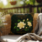 Gardenia Outdoor Pillow | Botanical Patio Decor | Lace & Grit