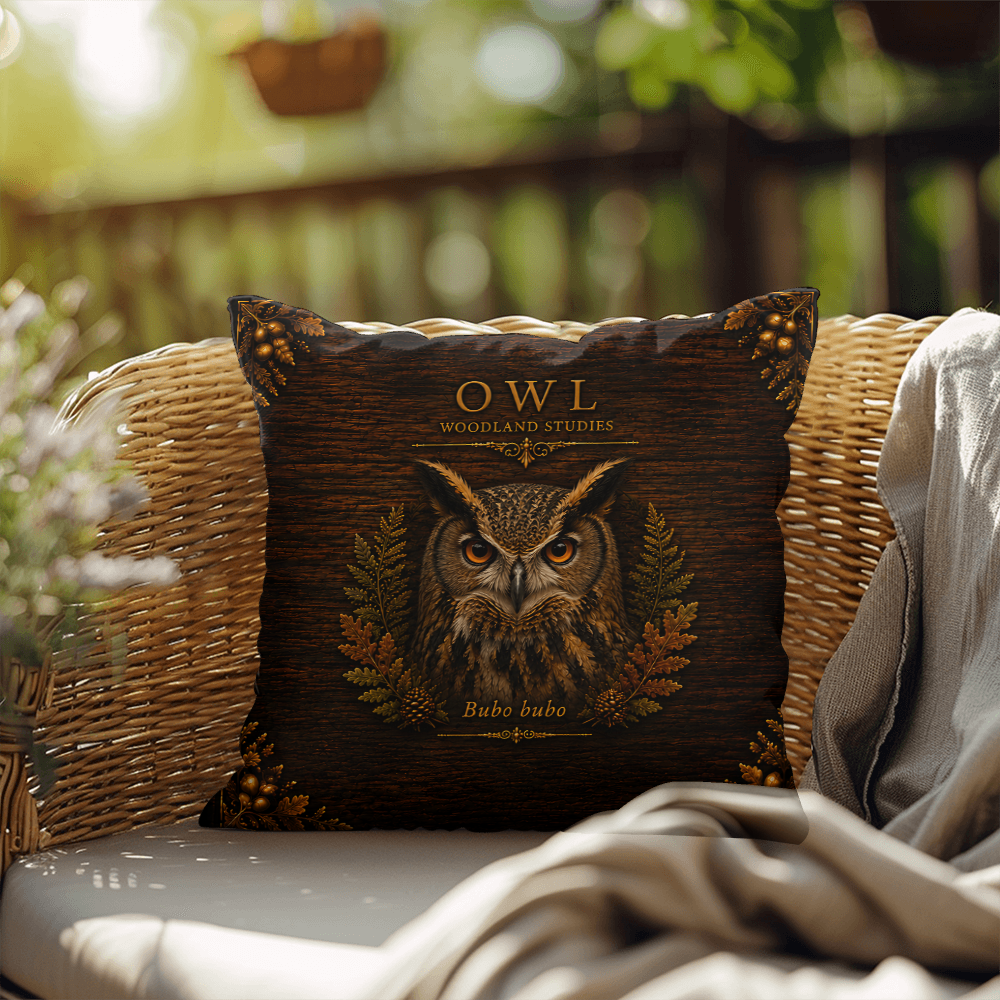 Owl Outdoor Pillow | Woodland Patio Decor | Lace & Grit